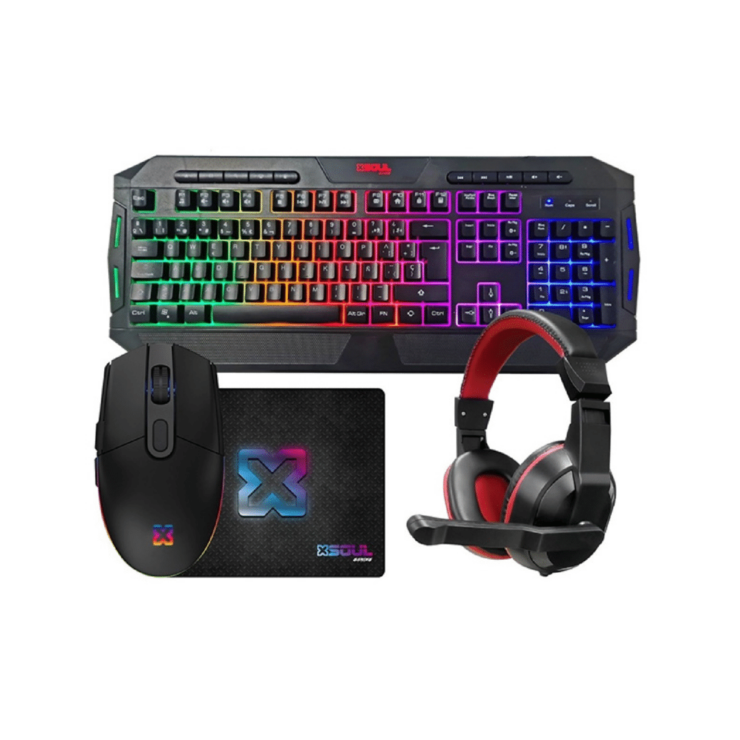 Combo Gamer Soul Teclado Mouse Auriculares Pad Riiing