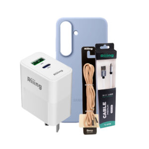 Combo Bundle Accesorios Samsung Galaxy A07 | Cargador Riiing 30W + Cable Type-C 2M + Funda + Correa